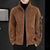 Men’s Lamb Fleece Winter Jacket 2025 – Thick Warm Stand Collar Coat with Zipper Pockets