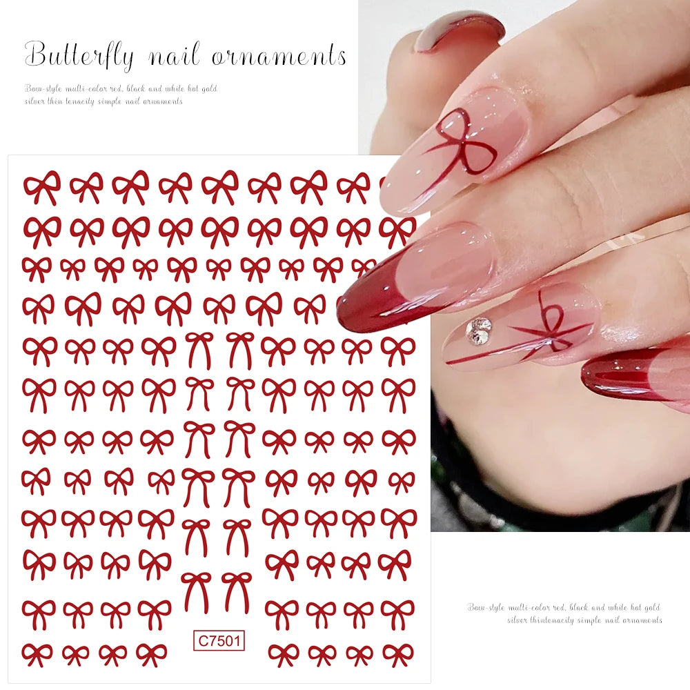 3D Gold Heart Nail Art Stickers