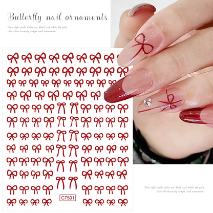 3D Gold Heart Nail Art Stickers