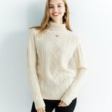 Knitted Sweaters Merino Wool Turtleneck Long-Sleeve Knit Pullover Winter Autumn Jumper Clothing - xinnzy