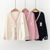 Korean Sweet Chic Women Sweaters Japanese V Neck