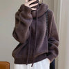 Womens Knit Hoodie Sweater Thickened Warm Oversized Jumper Elegant