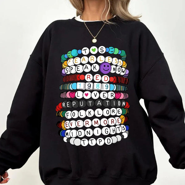 Eras Tour Bracelet Sweatshirt Women The Tortured Poets Long Sleeve