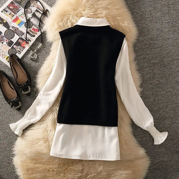 Womens Sweater Vest Knit Sleeveless Retro Y2K Preppy Crop Top Spring