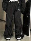 Harajuku Black Parachute Joggers Streetwear Pants