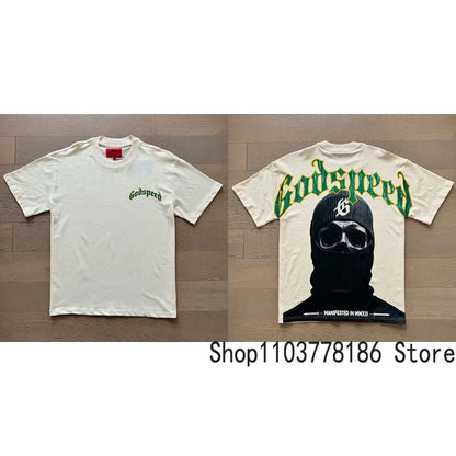 White Godspeed Tee Unisex Classic Holiday Scenery Print T-Shirt