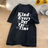 Oversized Summer Letter Print T-shirt Men  Casual Streetwear