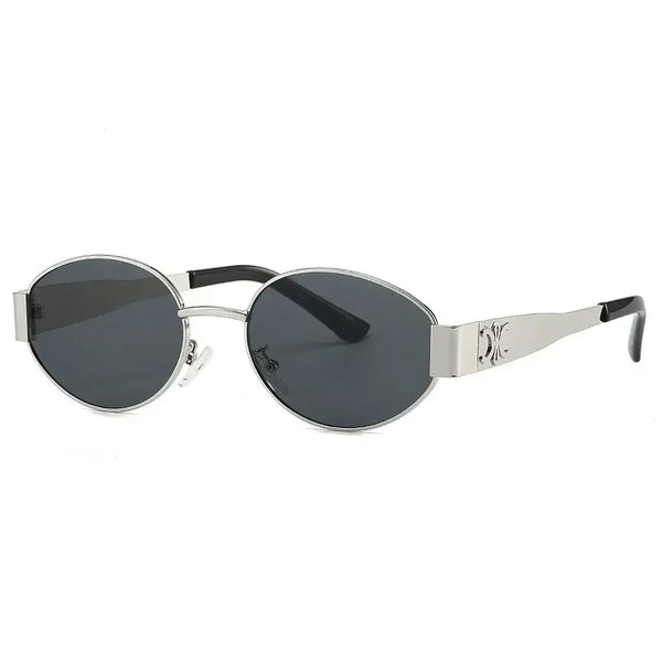 Oval Sunglasses Small Round Metal Fram