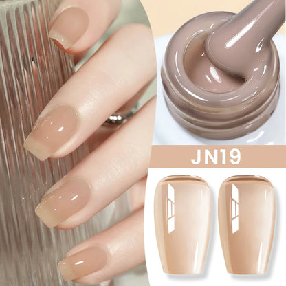 Jelly Nude Gel Nail Polish 10ml Light Pink Peach Translucent Color UV
