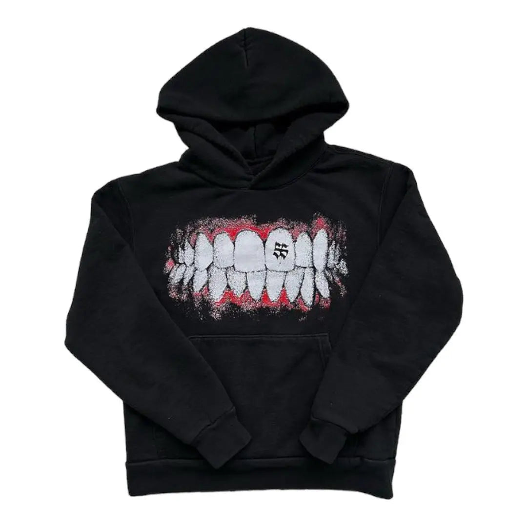 Y2k Streetwear Teeth Goth Graphic Printed Hoodie – xinnzy