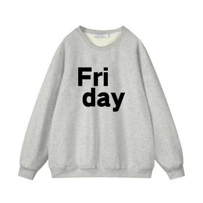 Friday Vibes Casual Letter Print Sweatshirt