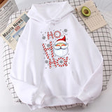 Cute Santa Claus pattern sweatshirt women's fall