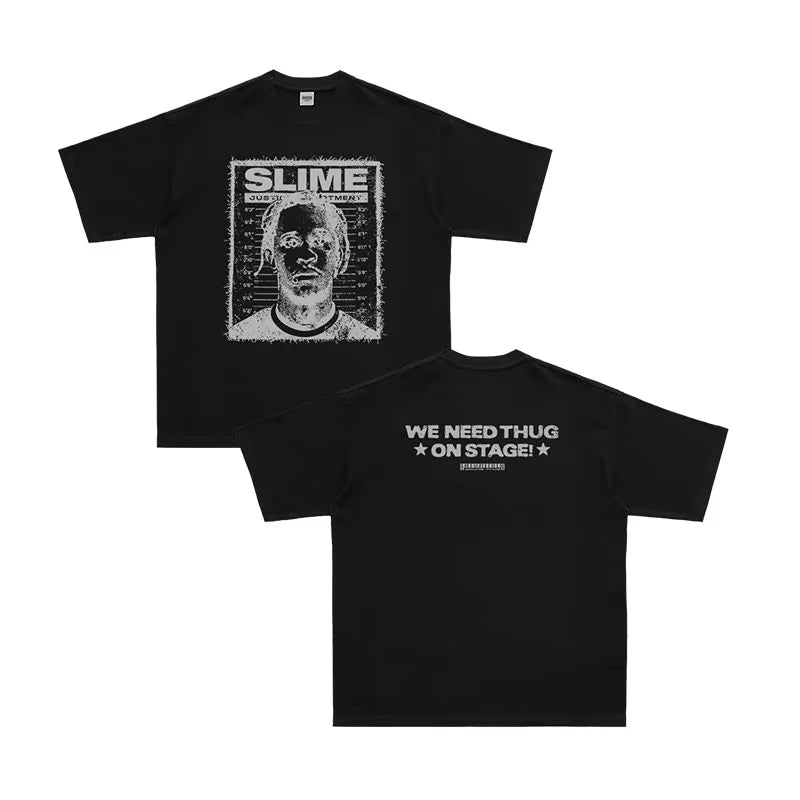 Men's Retro Hip Hop Oversized Cotton T-Shirt