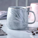 Ceramic Mug Nordic Ins Style Marbled Gold Rim Coffee