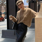 2024 Lazy Wind Twist Sweater Autumn Winter Korean