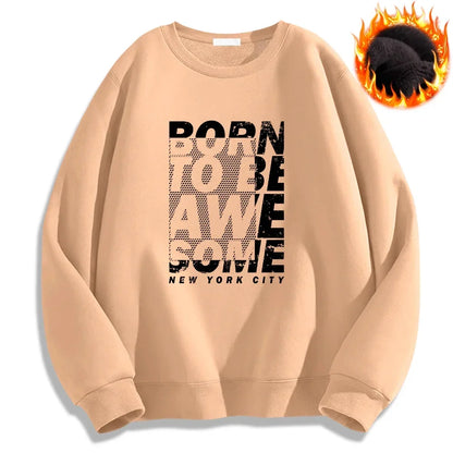 Born To Be A We Some Letter Printed Sweatshirt  Cozy Loose Pullover