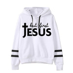 Women's Jesus Print Hoodie Aesthetic Graphic Lettering, Vintage Quotes, Long Sleeve Streetwear