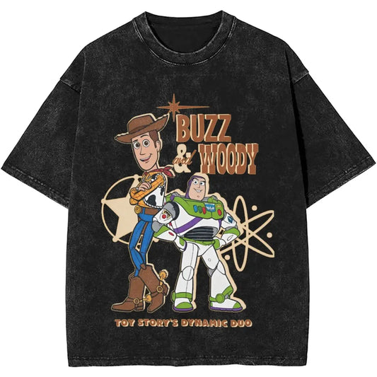 Men's Toy Story T-Shirt Woody Buzz Graphic Tee Harajuku Streetwear