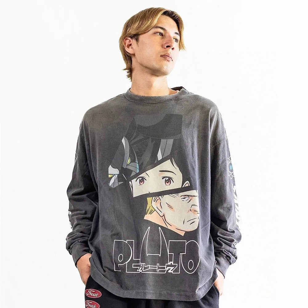 Yao Saint Michael Graphic Print Men’s Oversized Vintage T-Shirt