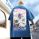 Vapour David Printed Oversized T Shirts For Men Loose Hip Hop Fashion Casual Y2K Streetwear
