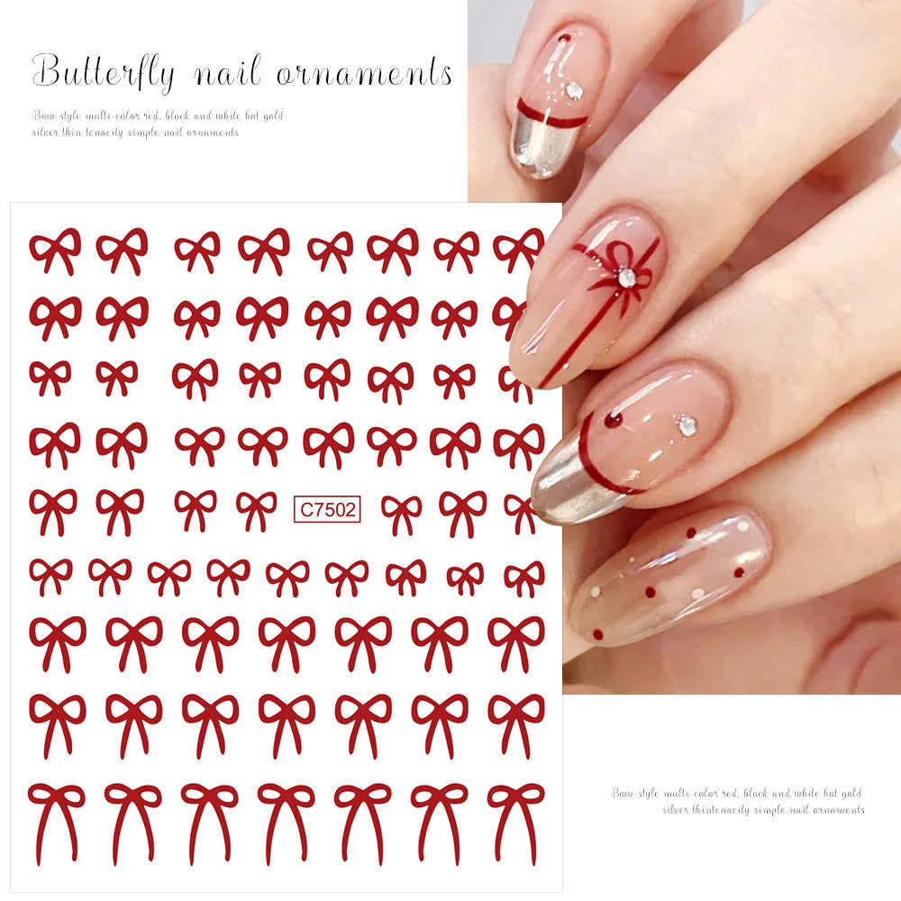 3D Gold Heart Nail Art Stickers