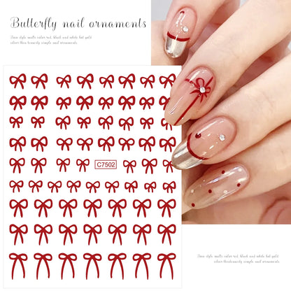 3D Gold Heart Nail Art Stickers