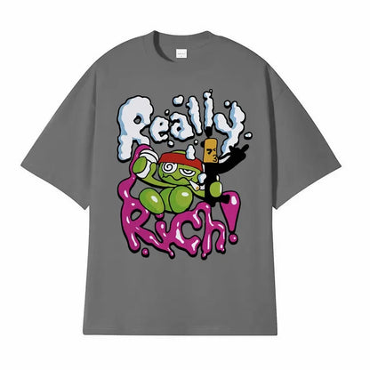 RR KanKan Really Rich Album T-Shirt Men Vintage Oversized Streetwear