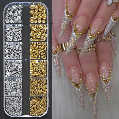 Round White Pearl Nail Beads