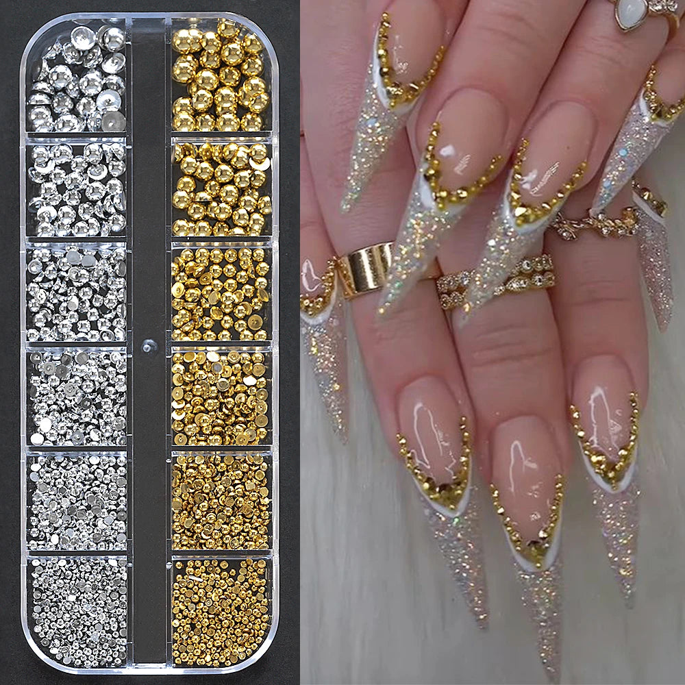 Gold Metallic Nail Art Decorations