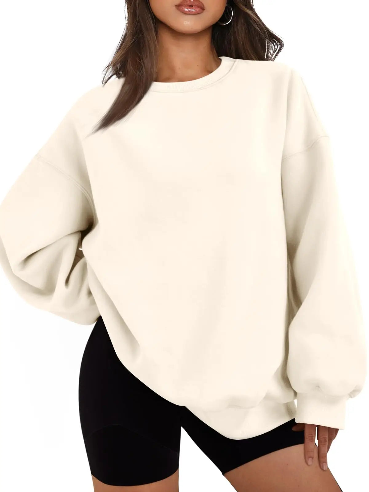 Women's Oversized Fleece Hoodie - Cotton Pullover Sweatshirt