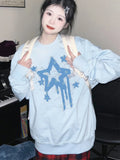 Oversized Sweatshirt "Star Graphic Print Pullovers Harajuku Vintage