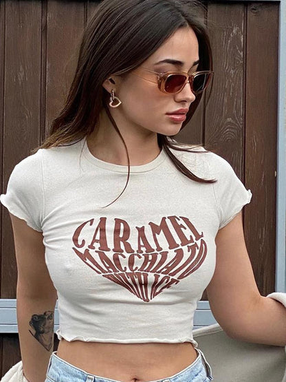 T-Shirt Print Sexy für Frauen Streetwear