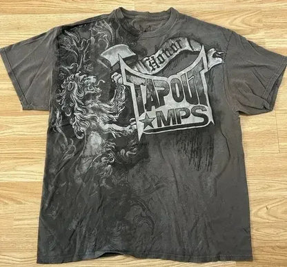 Men’s Vintage Tap Out Tee 2000s Cyber Grunge Gothic Street Style