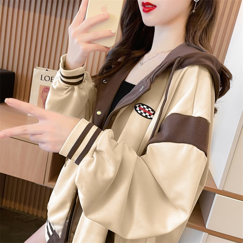 Fashion Cardigan Jacket  for Women Thin Loose Stitching Single