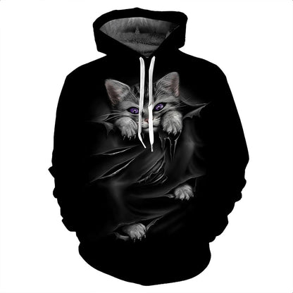 Fashion Cat 3D Hoodie Sweatshirts Pullover Casual Streetwear