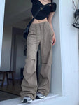 Vintage Harajuku Women Cargo Pants High-Waist Wide