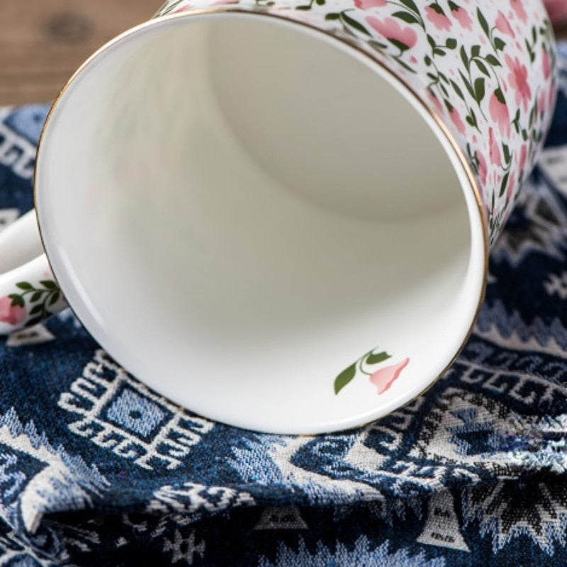 Rustic Flower Mug Lightweight Coffee Cup