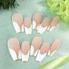10pcs Gold Metallic 3D Press-On Almond Fake Nails