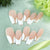 10pcs Gold Metallic 3D Press-On Almond Fake Nails