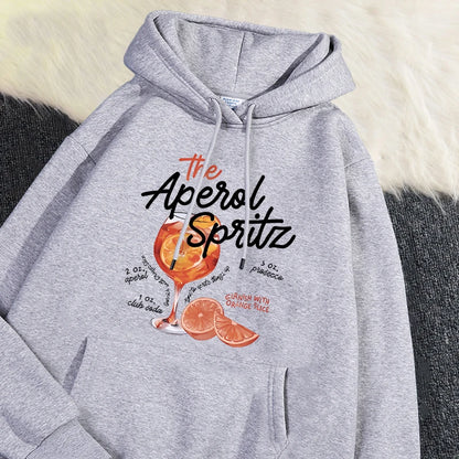 Winter Hoodie The Aperol Spritz Retro Cocktail Printing Sweatshirt