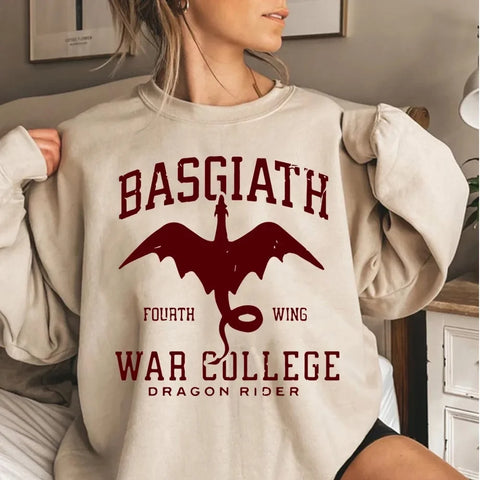 Vintage Fourth Wing Graphic Basgiath Sweatshirt