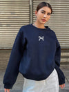 Casual Women's Sweatshirts Kawaii Bow Graphic Prints Pullover