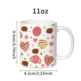 Croissant Pattern 3d Print Hot Mug 11oz Mug Tea Coffee Cup Valentine's Day