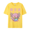 Kawaii Axolotl Eating Ramen Noodles T Shirt Autumn Hip hop