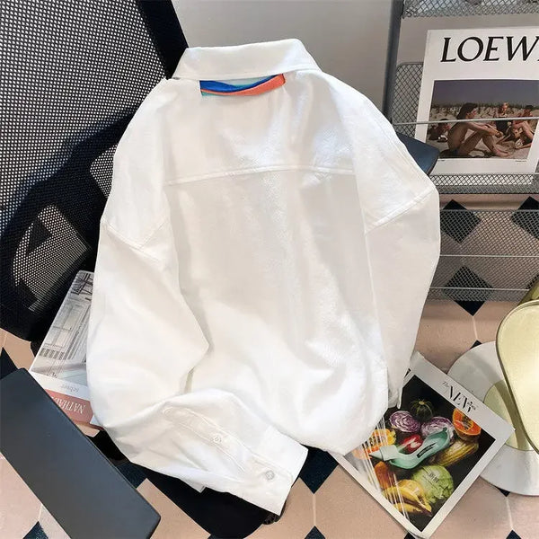 Office Shirt Women Long Sleeve Button Up Collar Pocket Blouse