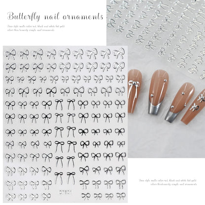 3D Gold Heart Nail Art Stickers