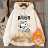 Winter Snoopy Fleece Hoodie Adult Cartoon Warm Sweatshirt Gift Coat