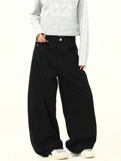 Women Y2K High-Waisted Baggy Emo Jeans Harajuku