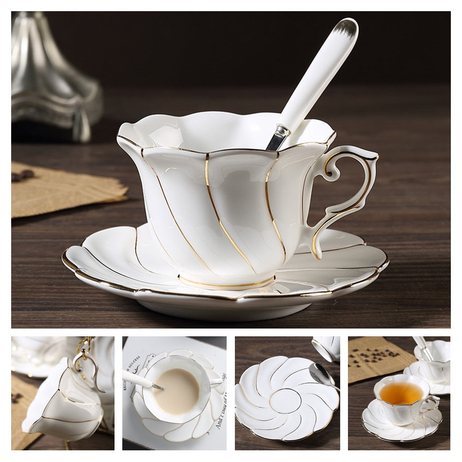 Coffee Cup Saucer Spoon Set Ceramic Mug Tea Cup Cafe