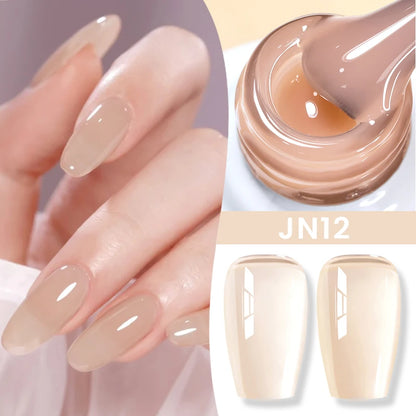 Jelly Nude Gel Nail Polish 10ml Light Pink Peach Translucent Color UV
